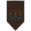 Unconditional Love Rainbow Peace Sign Rhinestone Bandana Cocoa Large UN852338